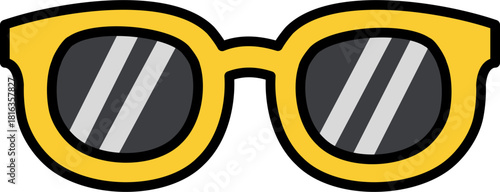 Stylish Yellow Frame Sunglasses with Dark Lenses