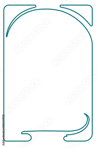 Blue Art Nouveau style title-page frame with copy space.
