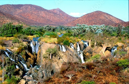 scenic view on untouched Epupa waterfalls, Namibia 481