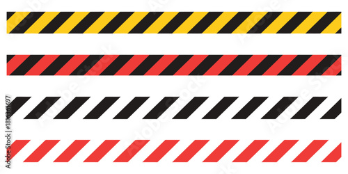 Frame Caution Vector with Yellow and Black Warning Tape Border, Danger Sign for Safety, Construction, Roadwork, and Industrial Applications