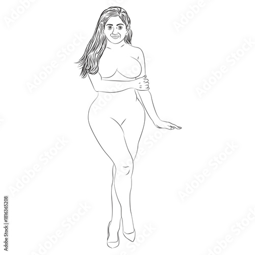 woman vector, woman fashion, woman background. outline vector lady body
