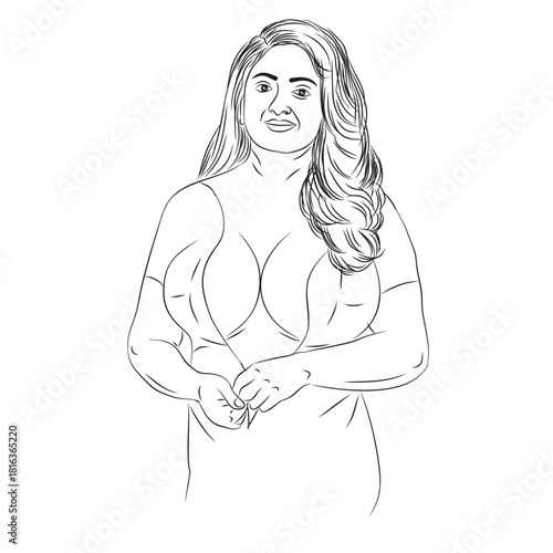 woman vector, woman fashion, woman background. outline vector lady body