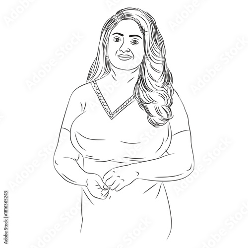 woman vector, woman fashion, woman background. outline vector lady body