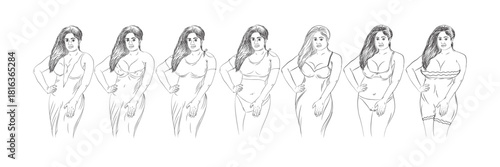 woman vector, woman fashion, woman background. outline vector lady body
