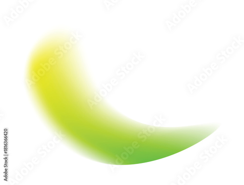 A vibrant abstract shape isolated on, featuring a blend of yellow and green hues, creating a dynamic and organic form that evokes a sense of growth and freshness
