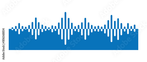 Audio waveform blue vector icon, sound wave for voice message, equalizer visual for digital media
