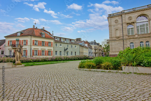 Peaceful spring view of Baden-Baden park