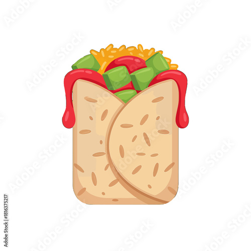 Delicious Taco with Fresh Ingredients and Sauce