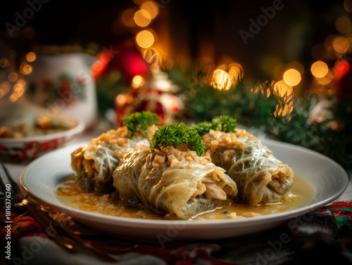 Christmas Eve Cabbage Rolls with Potatoes and Mushrooms – AI Generative