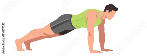 Man in plank position working out