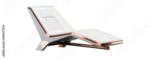 Modern Chaise Lounge with Sleek Copper Accents
