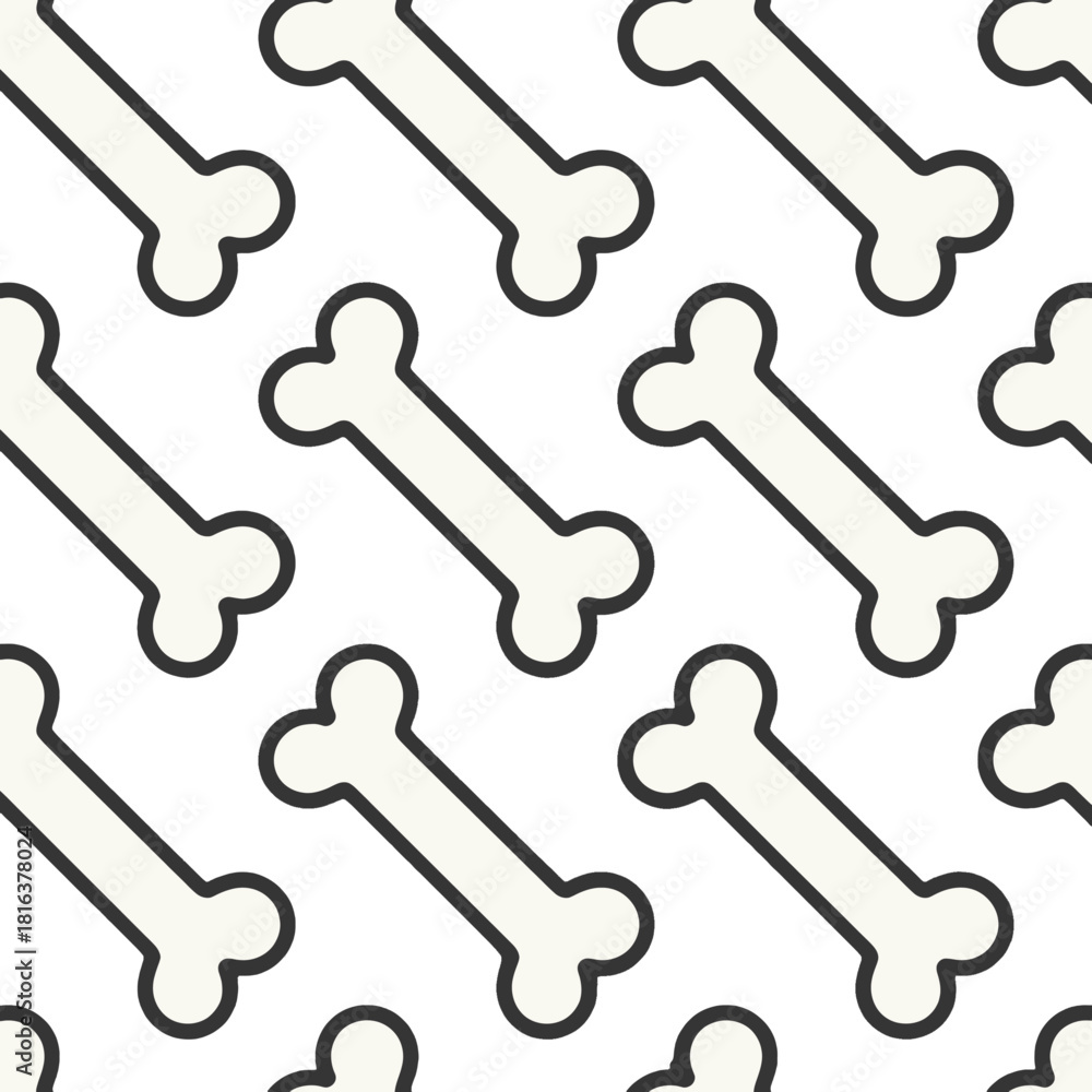 Naklejka premium Repeating White Bone Pattern