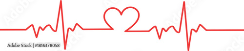 Heartbeat Line with Heart - Medical, Health & Cardiology Symbol