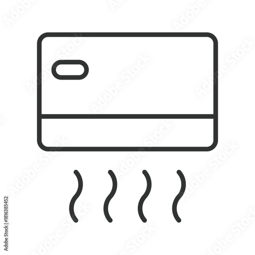 Air conditioner icon in line design. air conditioner, ac unit, cooling device, ventilation system, home appliance on white background vector. air conditioner editable stroke icon