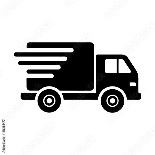 Cargo Delivery Truck Icon Minimalist Vector Design.