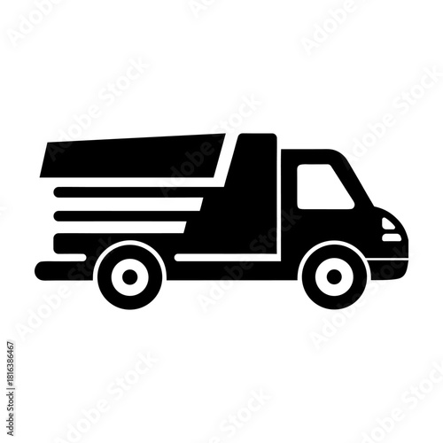 Delivery Truck Icon Vector for Fast Shipping on White Background.