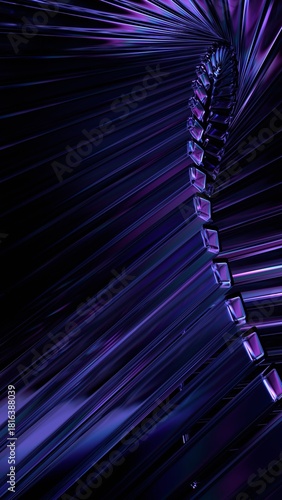 Abstract background design, futuristic glass structure, vertical orientation, 3d render