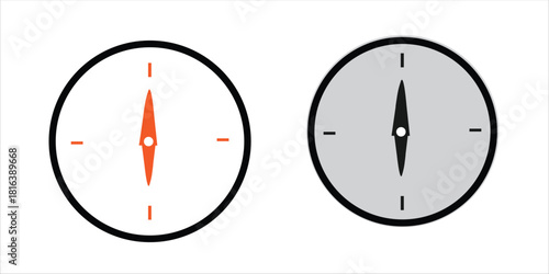 Pair of simple compass illustrations, 