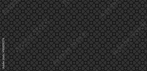 Geometric clover leaf black color on gray background vector seamless pattern for background and wallpaper vector file.