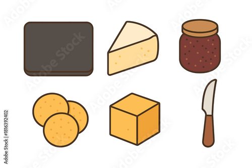 Gourmet cheese and cracker components set for charcuterie board or party platter