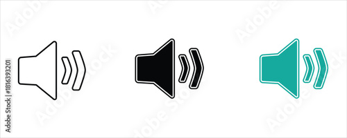 Speaker volume icons set
