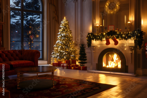 Classic holiday atmosphere with candles and warm glow
