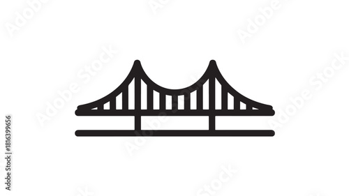Minimalist bridge icon simple flat vector design element isolated on white background