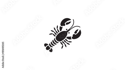 Lobster silhouette simple flat vector design isolated on white background seafood icon