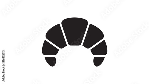 Croissant icon simple flat vector glyph isolated on white background for menu design and bakery concepts