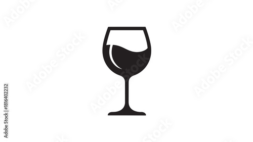 Wine glass icon simple flat vector illustration isolated on white background for bar and restaurant design