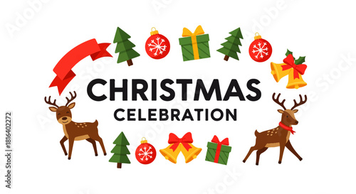 Christmas Celebration Elements with Transparent Background