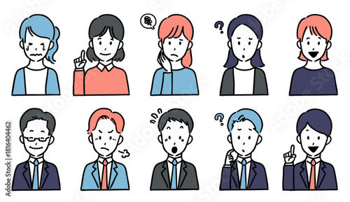 様々な表情の男女セット