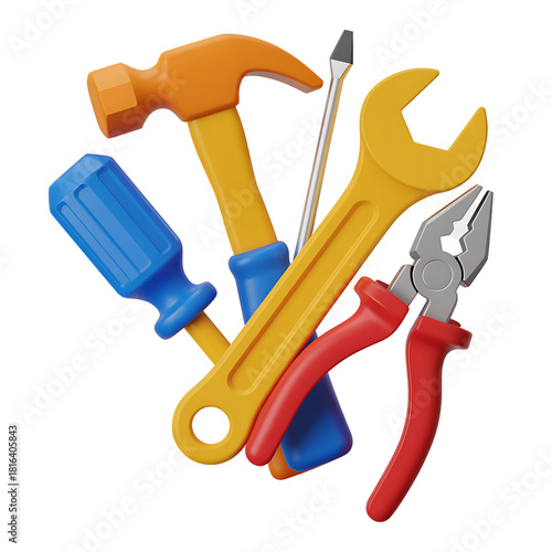 Colorful toy tools for children s play and learning