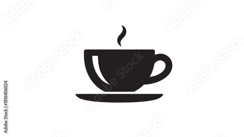 Coffee cup icon with steam for food and beverage app ui
