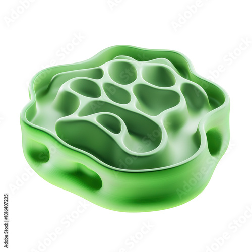 Green Slow Feeder Dog Bowl With Paw Design. Promotes Healthy Eating Habits For Pets Isolated On Transparent Background