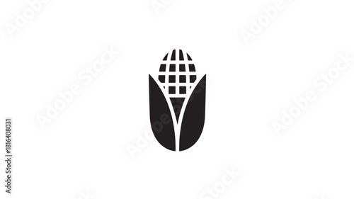 Eco friendly leaf logo with grid pattern for sustainable business and environmental icon