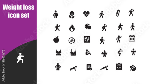 Weight loss  icon set