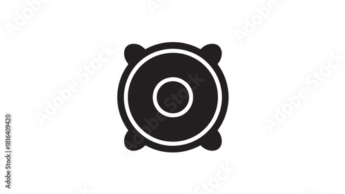 Speaker icon for audio settings and volume control, flat vector symbol