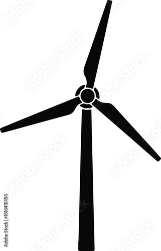 Illustration Simple wind turbine environmentally friendly technology silhouette vector