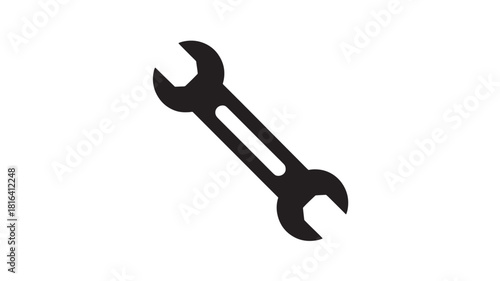 Spanner tool icon for repair and maintenance, simple vector symbol