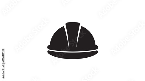 Construction hard hat icon for safety and engineering, minimalist vector symbol