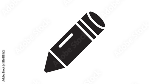 Pencil icon for drawing and writing, simple vector symbol