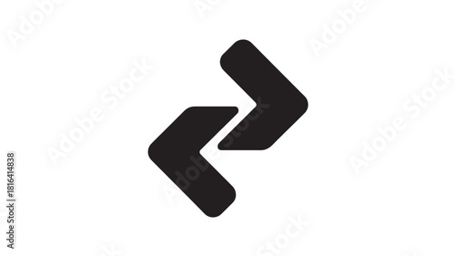 Double chevron arrow icon for navigation and direction, minimalist vector symbol