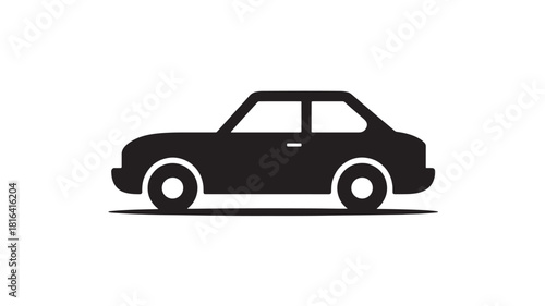Black car icon simple flat vector illustration isolated on white background for transportation and automotive design
