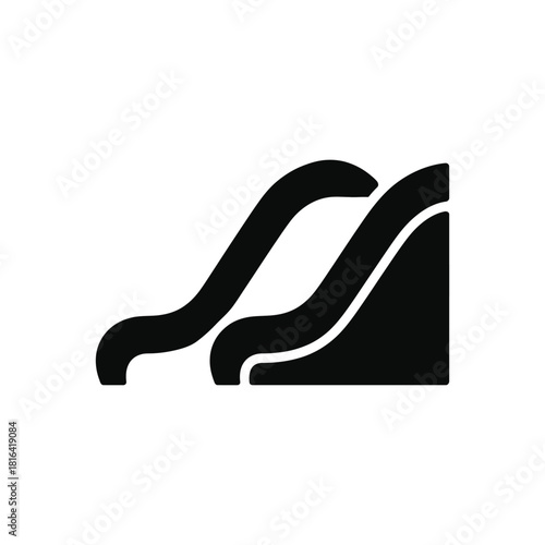 A black and white picture of a water slide