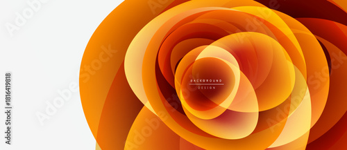 Abstract orange swirls create floral design. Modern background with dynamic layers, smooth gradients, elegant composition.