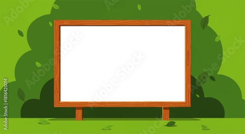 Empty Wood Frame with Nature Background