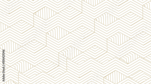 Abstract Geometric Pattern, White and Beige, Zigzags and Hexagons, Modern Design, Decorative Background Use, Subtle Colors, Home Decor Application, Wallpapers 166