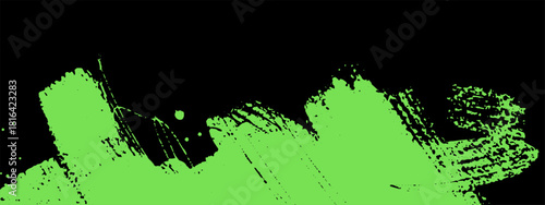 Abstract grunge black rough brush stroke texture. Watercolor ink hand painted distressed damaged banner with zigzag bold lines. Vector background.