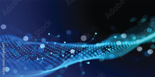 Abstract blue texture with water drops and flowing liquid pattern